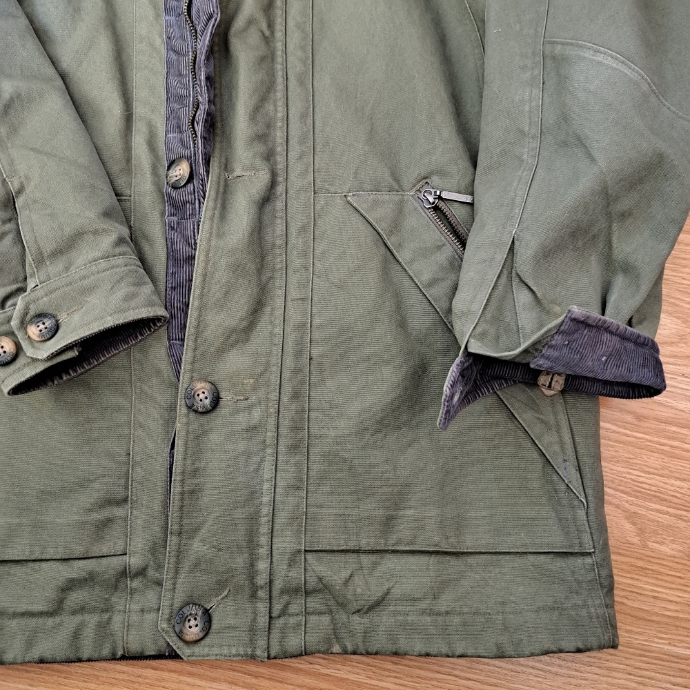 COLUMBIA Vintage Canvas Corduroy Collar Double Layered 2 Seasons Jacket Size S - Picture 4 of 12
